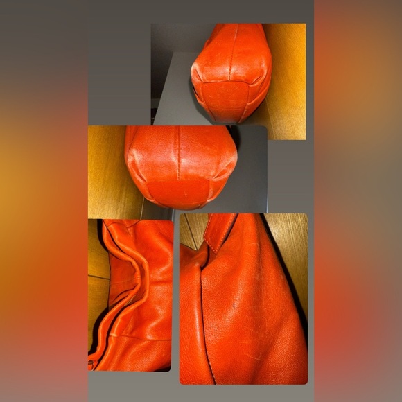 Coach Madison Isabelle Leather Hobo Shoulder Bag in Orange F17275 - Picture 14 of 16